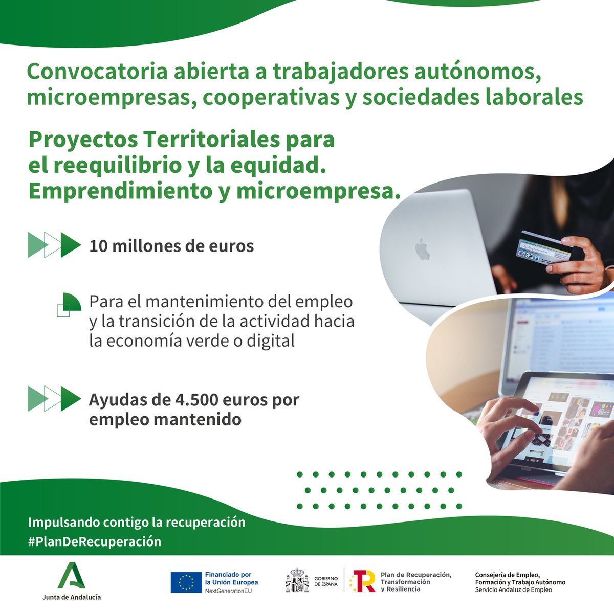 El BOJA publica la convocatoria de ayudas al mantenimiento de empleo con 1,2 millones de euros para la provincia de Granada